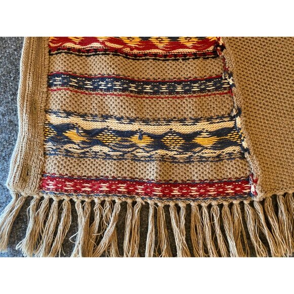 VTG Southwestern Knit Sweater Vest Womens Med Fringe Festival Indie Rock Western - Picture 10 of 13